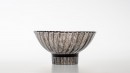 Bol noir, rythme 3.0823. Dimensions : diameter 155mm, height 90mm. Borosilicate glass. - Laurence Brabant Alain Villechange