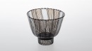 Bol noir, rythme 6.0823. Dimensions : diameter 125mm, height 103mm. Borosilicate glass. - Laurence Brabant Alain Villechange