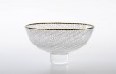 F1L. Bowl with white filigree. Purchase of the Musée des Arts Décoratifs of Paris, 2021. Dimensions : diameter 145mm, height 80mm. Borosilicate glass.Photo credit : Xavier Nicostrate - Laurence Brabant Alain Villechange