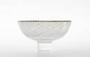 F1L. Bowl with white filigree. Purchase of the Musée des Arts Décoratifs of Paris, 2021. Dimensions : diameter 145mm, height 80mm. Borosilicate glass.Photo credit : Xavier Nicostrate - Laurence Brabant Alain Villechange