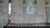 ORPHEO LE MAGNIFIQUE. Chandellier made with glass tubes. Argon or Neon gases make a blue or red light. The base is in white porcelain, made in Limoges. <br />Height 500mm.<br />Design : Laurence Brabant. 2003. - Laurence Brabant Alain Villechange